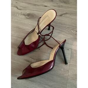 Sergio Rossi Leather Peep Toe Heels Size 39 (8.5)